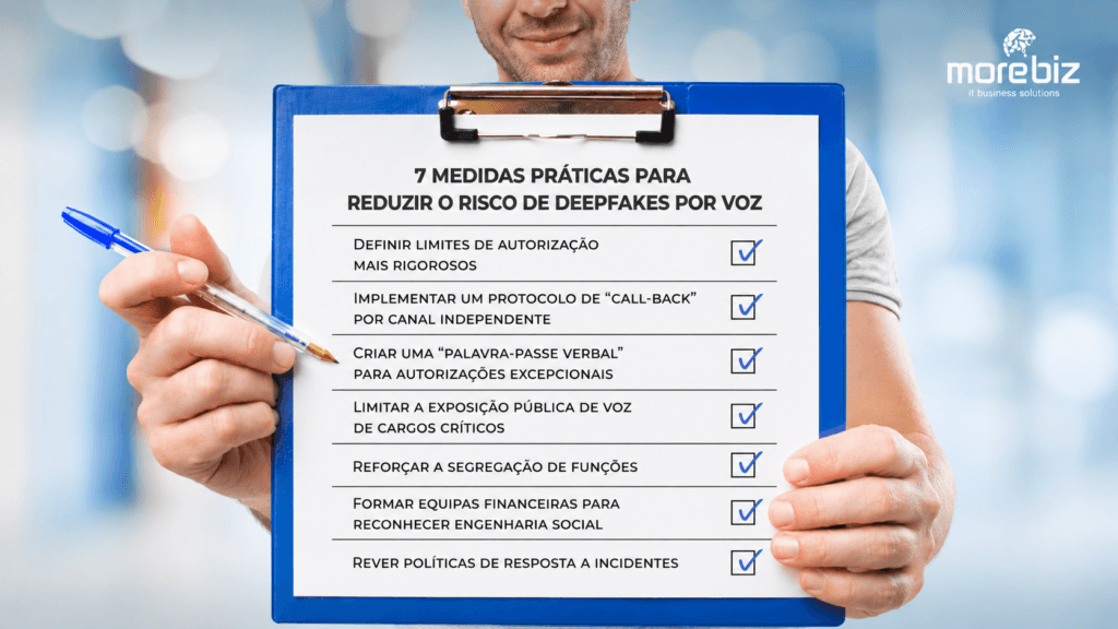 7 medidas práticas para reduzir o risco de deepfakes por voz
