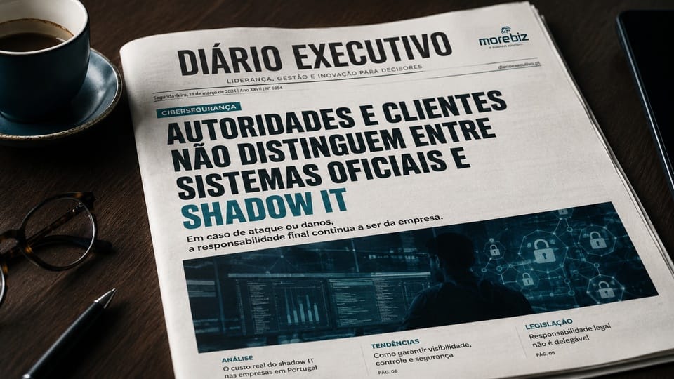 As autoridades e os clientes não distinguem entre sistemas oficiais e shadow IT: em caso de ataque ou danos, a responsabilidade final continua a ser da empresa!