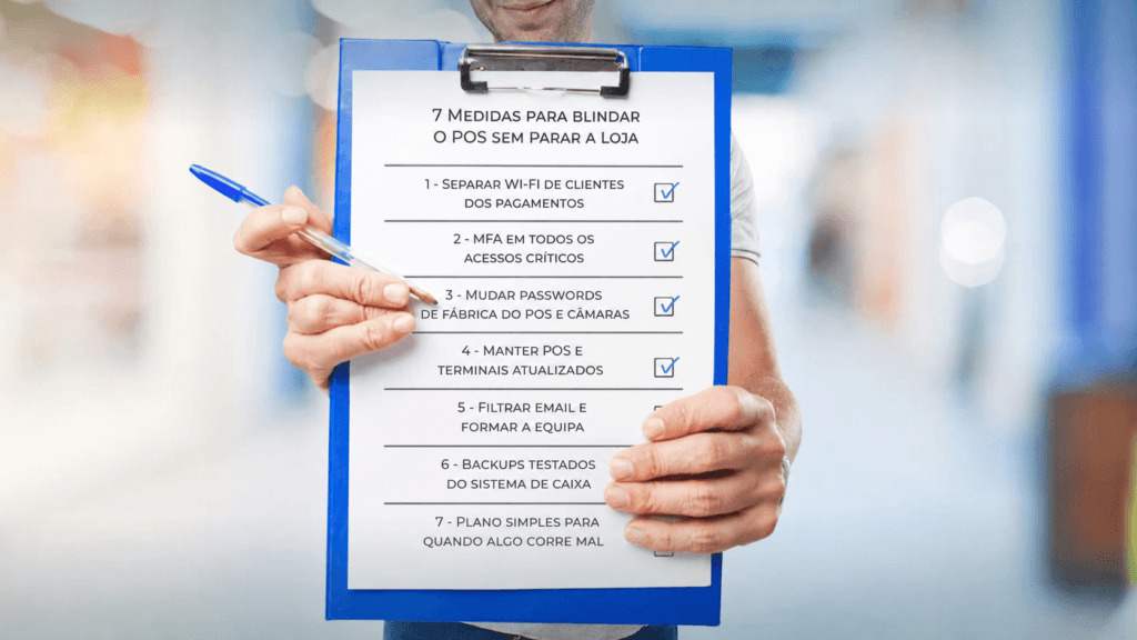 Checklist de sete medidas para proteger o POS e os pagamentos de uma loja